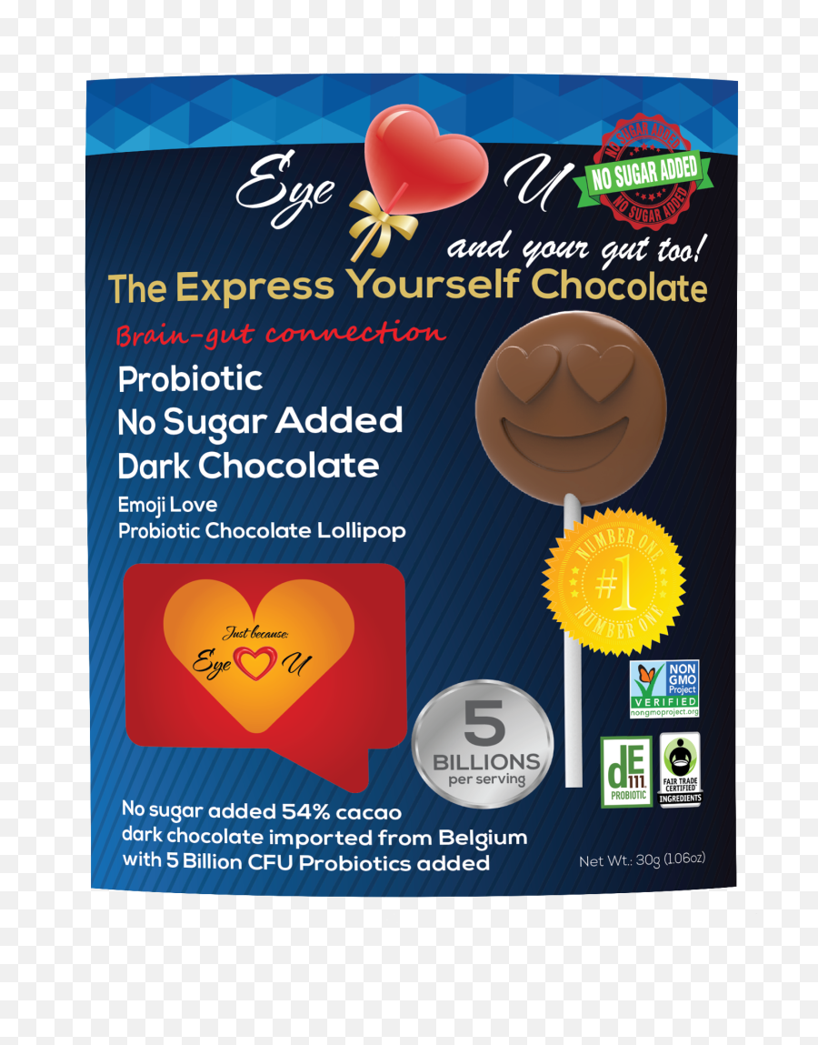 Sugar Free Probiotics Dark Chocolate - Emoji It Happens 12 Chocolate,Brain Emoji
