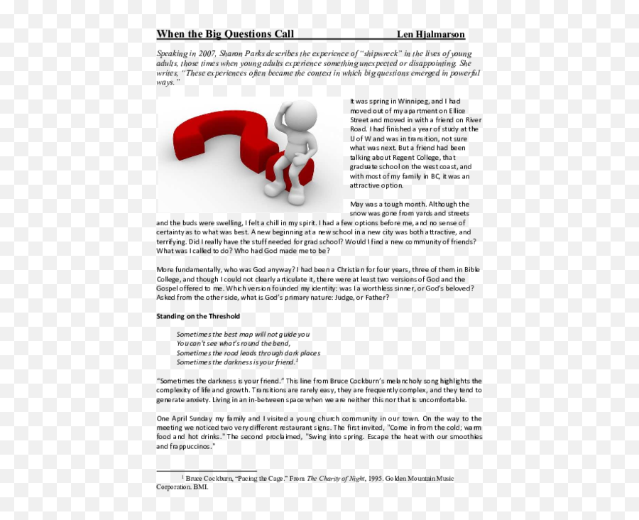 Pdf When The Big Questions Call Len Hjalmarson - Academiaedu Emoji,Henri Nouwen Solitude Emotions Pdf When The Big Questions Call Len Hjalmarson - Academiaedu Emoji,Henri Nouwen Solitude Emotions