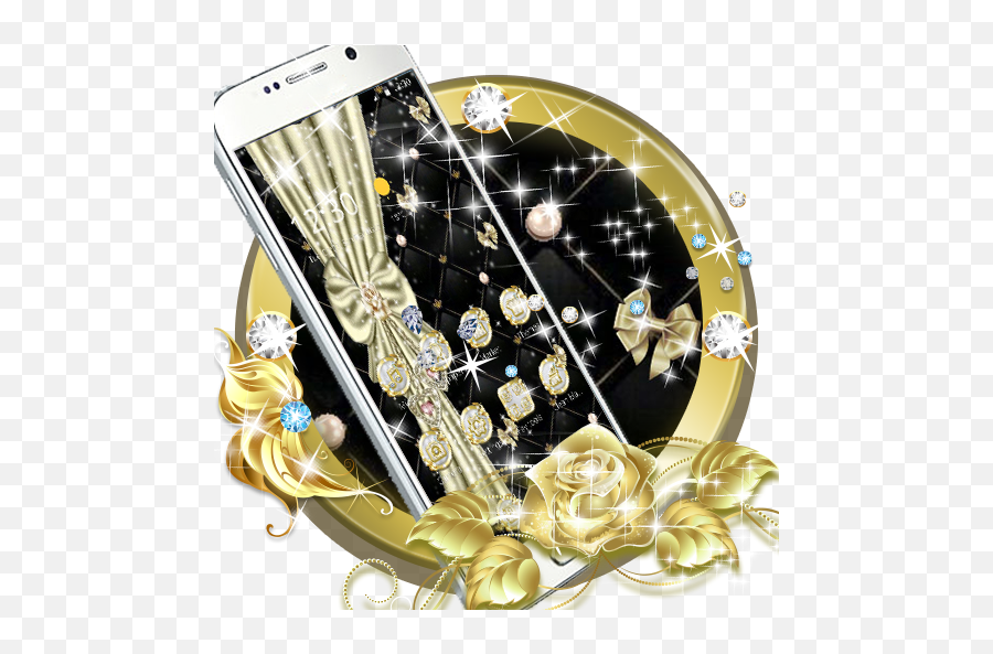 Golden Diamond Bowknot Theme Black Rose Wallpaper 112 Apk Emoji,Snapchat Emojis Htc Desire