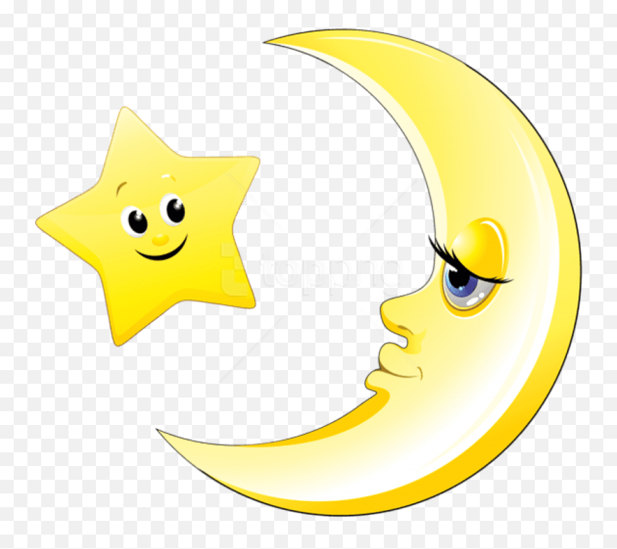 Download Hd Free Png Download Transparent Cute Moon And Emoji,Facebook Star Emoticon Codes