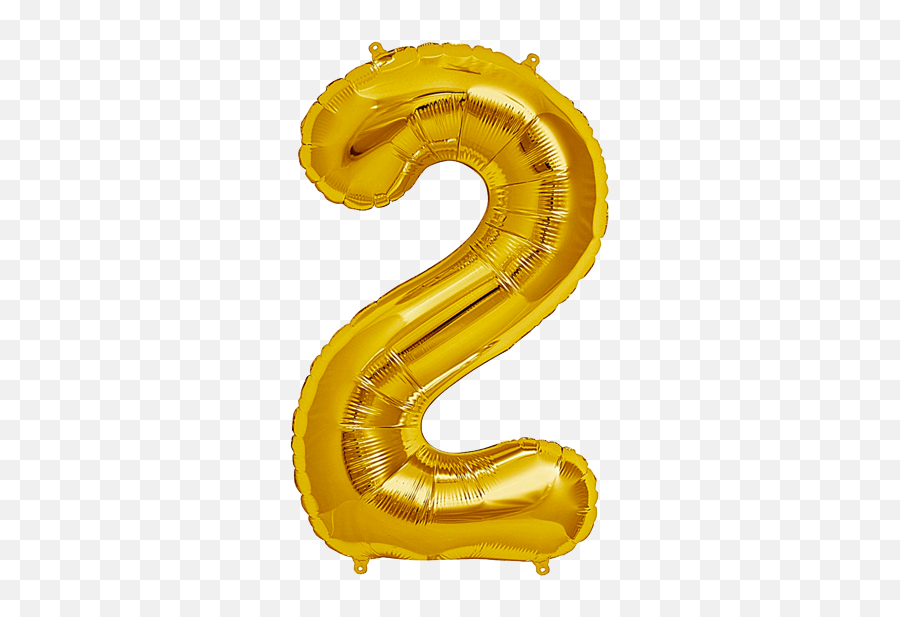 Number Two 2 Jumbo Gold Foil Balloon - Gold 25 Balloons Emoji,Emoji Party Stuff