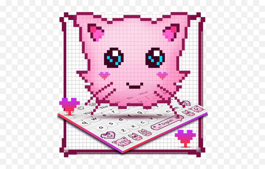 Google Play U2013 Cute Pixel Draw Cat Keyboard - Girly Emoji,Samsung Blush Emoji