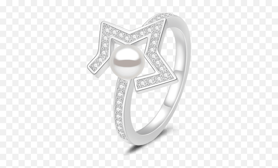 Swarovski Pearl Romantic Star Ring - Solid Emoji,Iphone Emojis Ring
