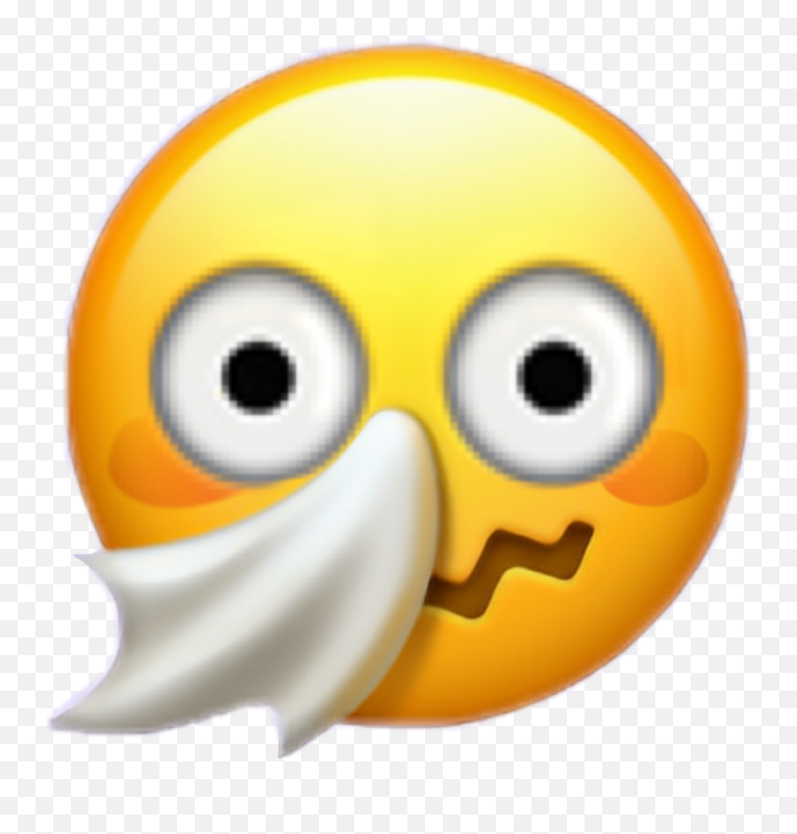 Flushed Sneeze Cough Emoji Sticker - Sneezing Face Emoji Png,Coughing Emoji