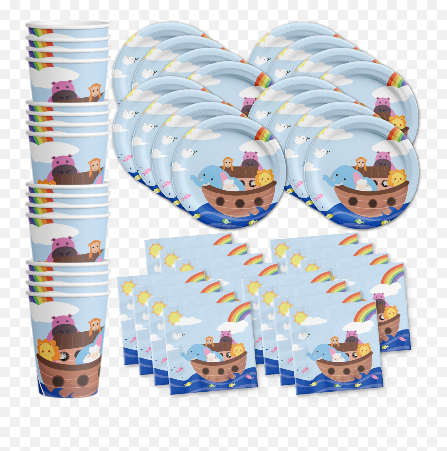 Noahs Ark Birthday Party Tableware Kit - For Party Emoji,Microphone Emoji Ark