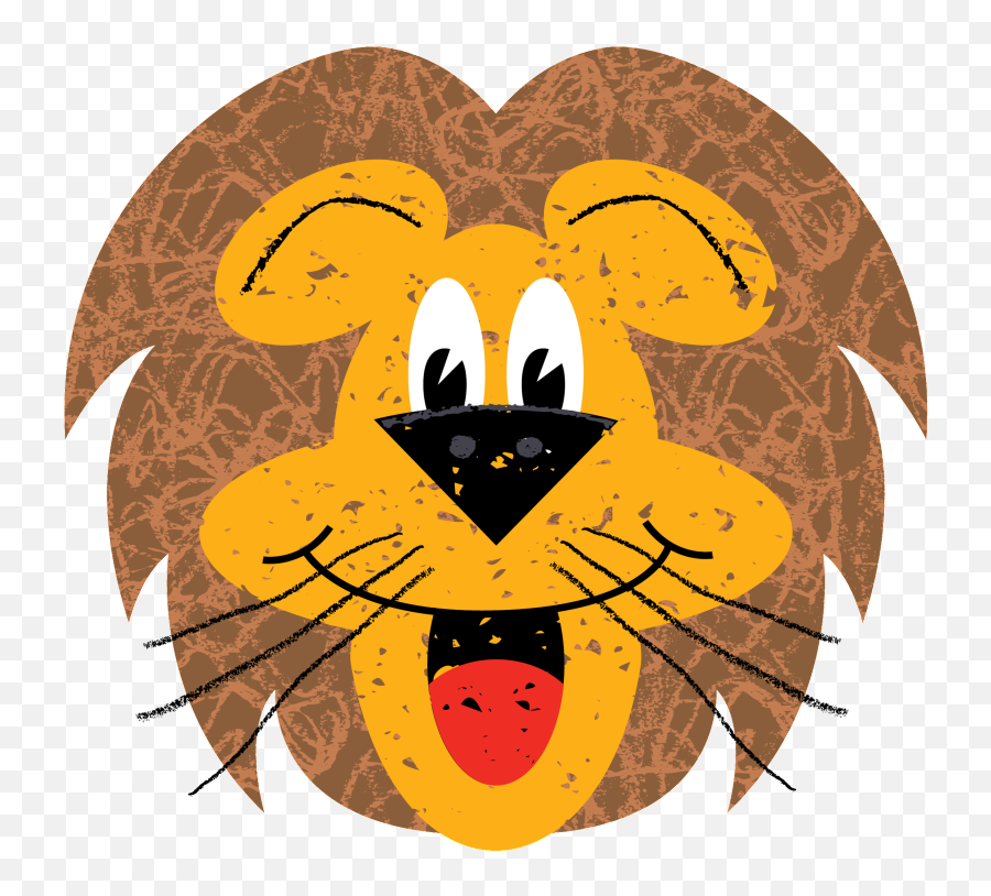 Hand Painted Cute Cute Lion Head Transparent Emoji,Kawaii Lion Emoticon