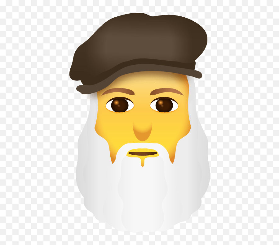 Leonardo - Davinci Volcanocafe Emoji,Emoji With Beard And Hat