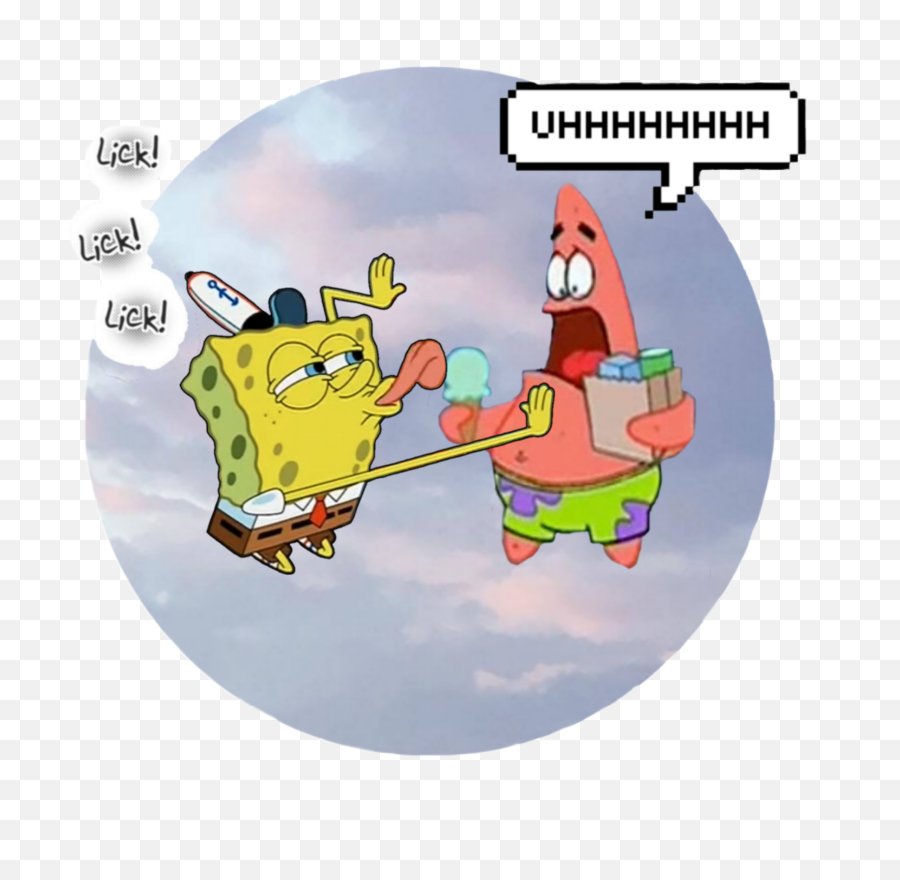 Discover Trending Spongebob Lick Stickers Picsart Emoji,Licking Face Emoji