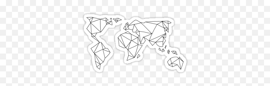 Around The Worldu0027 Sticker By Alice5854 World Map Sticker - Stickers Black And White Map Emoji,Kyocera Hydro Wave Emojis