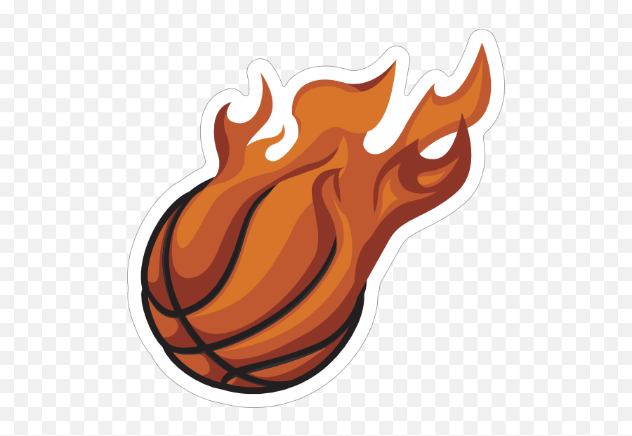 Basketball On Fire Sticker - Basketball With Fire Sticker Emoji,Fire Emoji Sticker