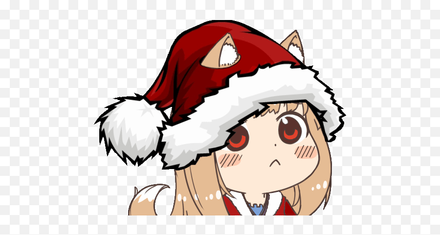 I Will Post This Every Day Until Christmas 36 Days - Spice And Wolf Holo Chibi Gif Emoji,Skype Holiday Emoticons