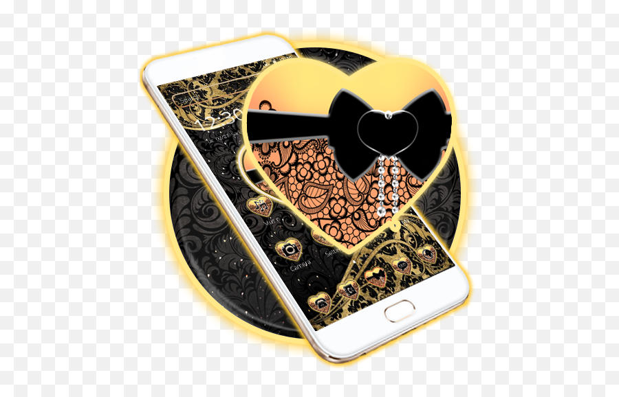 Black Lace Heart 2d Theme - Smartphone Emoji,Emoji Logo Of Social Media Icons Appstore