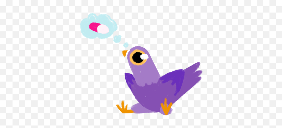 Love Trash Doves - Lovely Emoji,Purple Bird Emoji
