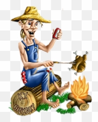 Hillbilly Redneck Campfire Sticker - Happy Emoji,Hillbilly Emoji