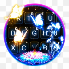 Blue Neon Butterfly Keyboard Theme Apk Download For Windows - Dot Emoji,Blackberry Blue Heart Emoticon