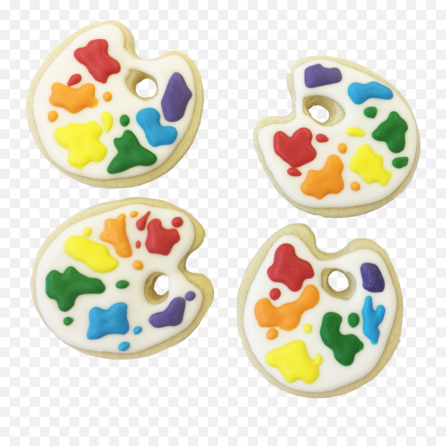 Paint Palette Cookies - Paint Splat Cookies Royal Icing Emoji,Paint Palette Emoji
