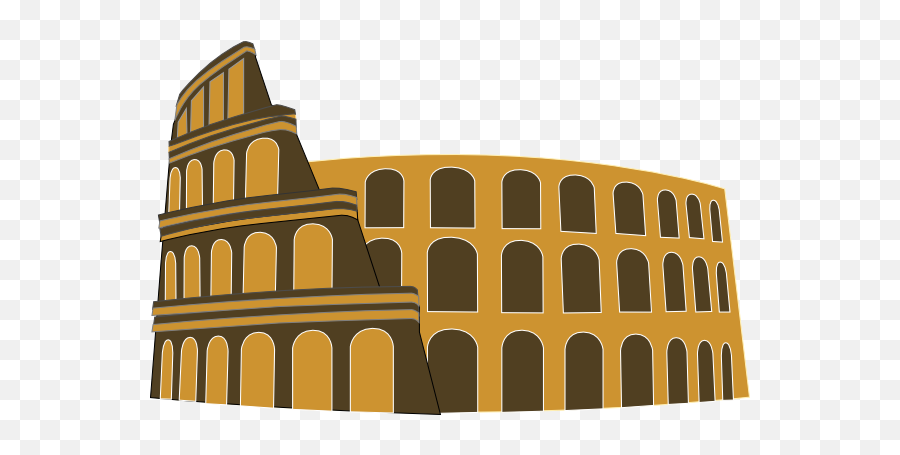 Colosseum Rome Simplified Brown Gold - Colosseum Clip Art Emoji,Emoji Colosseo Facebook