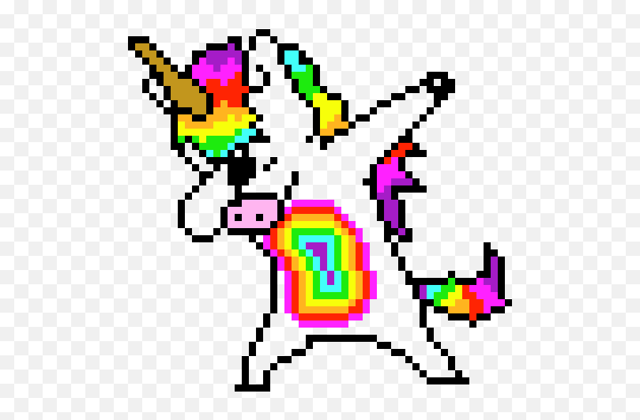 Download Pony Dab - Facile Licorne Pixel Art Full Size Png Pixel Art Dabbing Unicorn Emoji,Pixel Art Minecraft Of Emojis