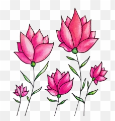 Pretty Pink Flowers Ink Watercolor Art Coffee Mug Emoji,Pink Flower Emoticon For Facebook