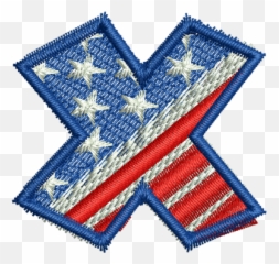 Star Spangled Letter X Embroidery Patches For Jackets Emoji,Embroidery Emotions Faces