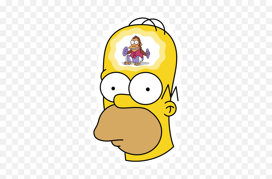 The Simpsons Homer Monkey In Head Sticker - Sticker Mania Emoji,Butt Monkey Emoticon