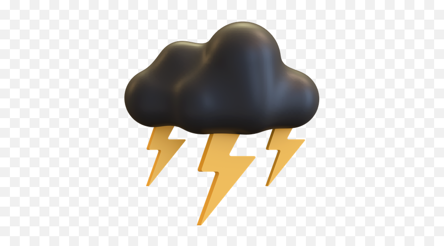 Premium Dark Cloud Thunder Storm 3d Illustration Download Emoji,Storm Cloud Emoji