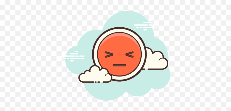 Angry Icon In Cloud Style Emoji,Red Mad Face Emoji