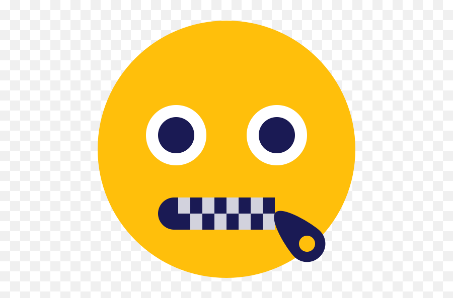 Emoji Lips Speechless Zipped Icon - Speechless Emoji,Lips Emoji