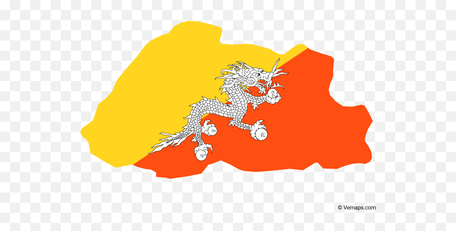 Flag Map Of Bhutan - Flag Bhutan Map Outline Emoji,Bajan Flag Emoji
