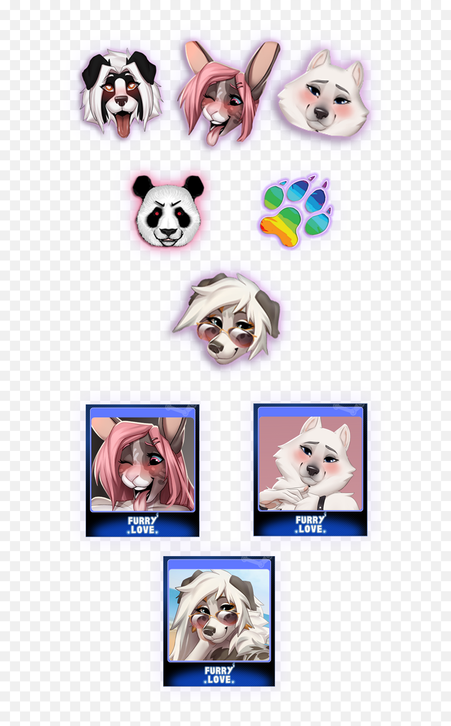 Emoticons Badges Bgs - Furry Love Emoji,Steam Furry Emoticons