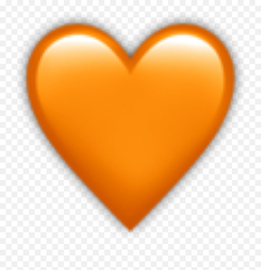 Orange Heart Emoji Sticker By Sakura Cher - Orange Heart Emoji Transparent Background,Aesthetic Heart Emoji