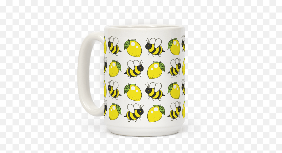 Lemon And Bee Coffee Mugs - Serveware Emoji,Throwing Shade Emoji
