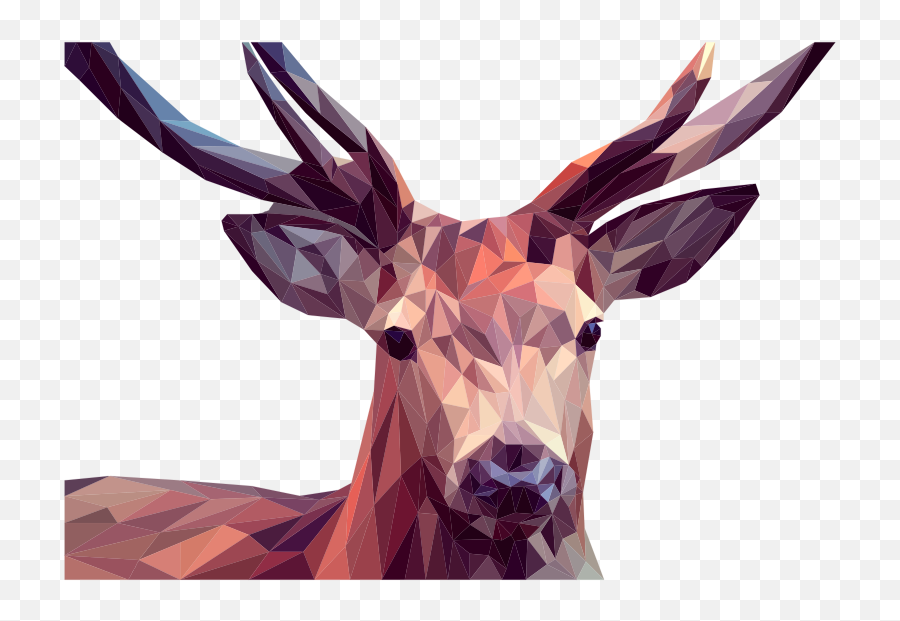 Openclipart - Low Poly Deer Emoji,Buck Deer Emoji