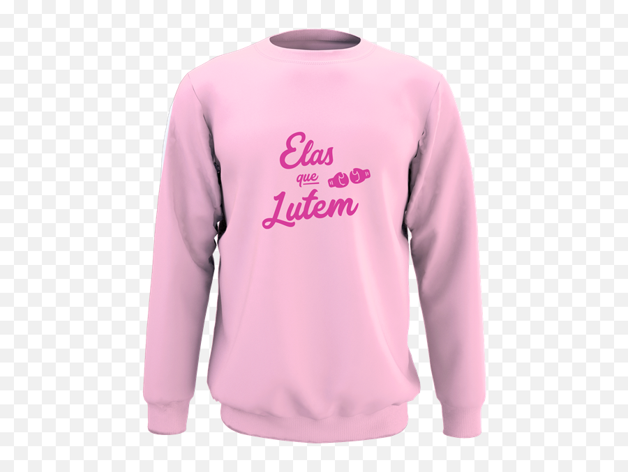 Sweatshirt Rosa Elas Que Lutem - L Hn Hit Nails A Long Sleeve Emoji,Gola Emotions-2