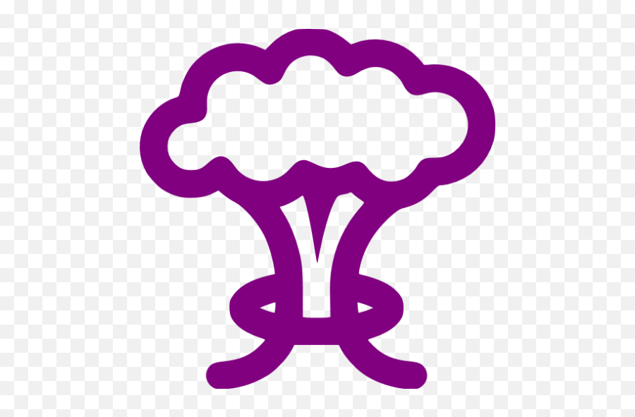 Purple Mushroom Cloud Icon - Free Purple Mushroom Cloud Icons Mushroom Clouds Clip Art Emoji,Nuclear Explosion Emoticon