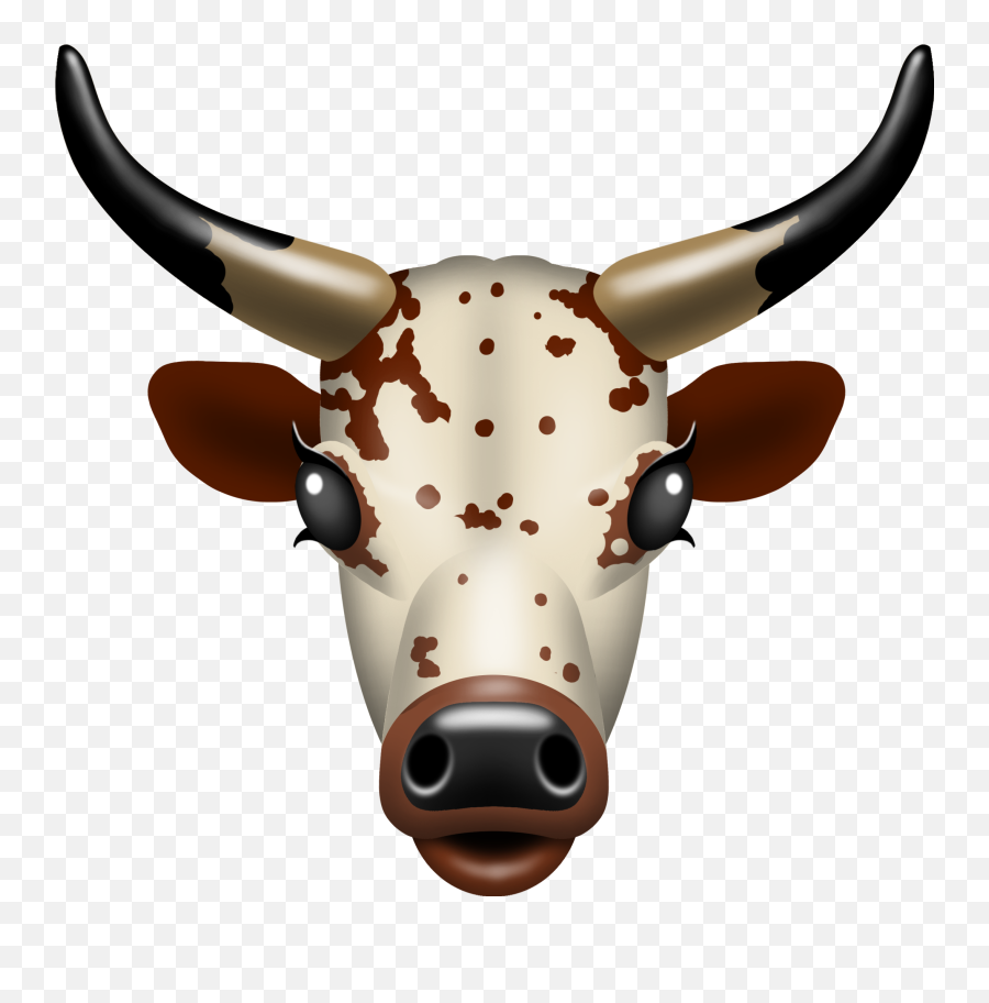 Texas Longhorn Nguni Cattle South - African Cow Head Png Emoji,Bull Emoji