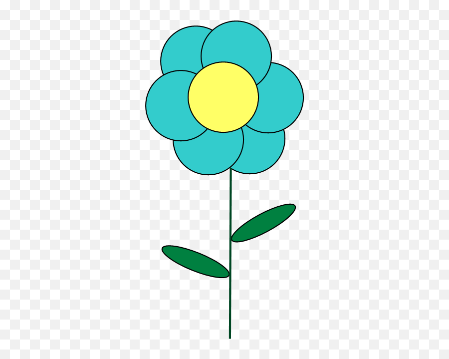 Little Flower Clipart - Blue Small Flower Clipart Emoji,Teal Flower Emoticon