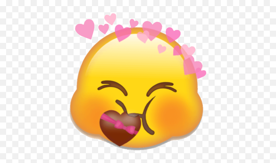 Emoji Chocolate Sweet Heart Pink - Cute Emoji Png,Image Sweet Heart Emoticon