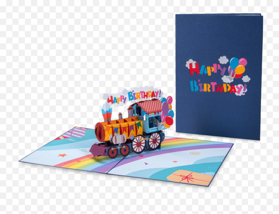 Happy Birthday Train Pop Up Card - Building Sets Emoji,What Is Birthday Cake And Trophy Emoji