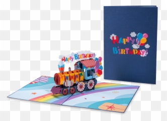 Happy Birthday Train Pop Up Card - Building Sets Emoji,What Is Birthday Cake And Trophy Emoji
