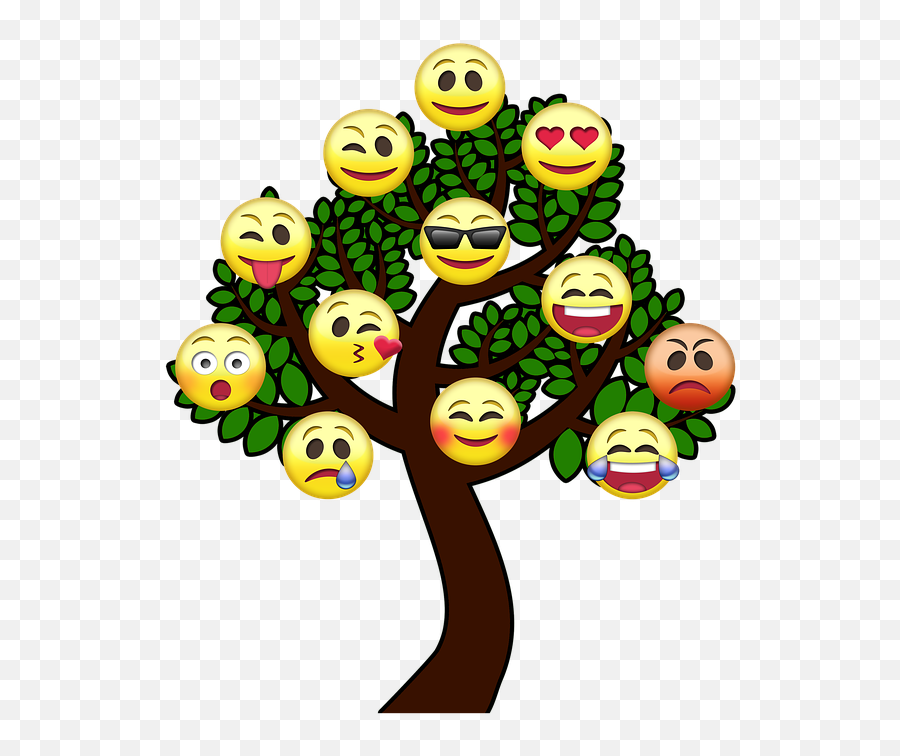 Tree Smiley Tree Of Life Emoticon Cry - Cartoon Trees With Faces Emoji,Metal Emoticon