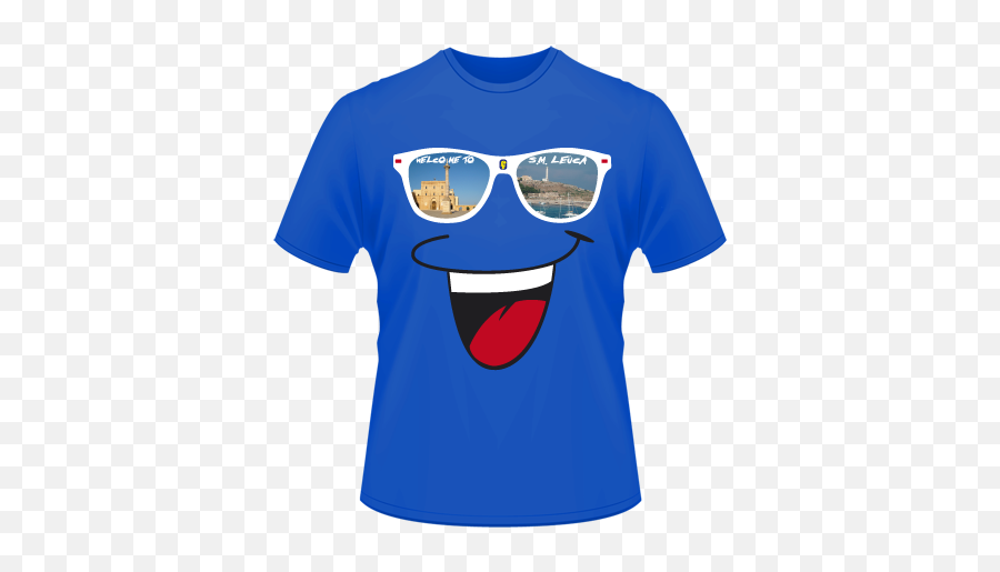 T - Shirt Welcome To Salento Emoji,Emoticon Occhiali Da Sole