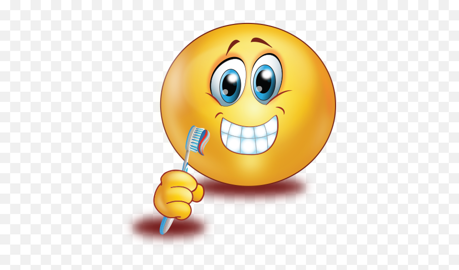 Teeth Brush Before Sleep Emoji - Smiley Face Brushing Teeth,Sleep Emoji