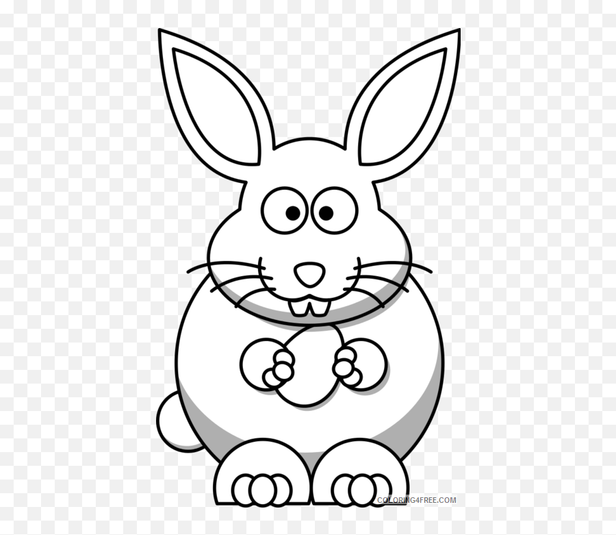 Bunny Outline Coloring Pages Bunny Printable Coloring4free - Rabbit Cartoon Icon Png Emoji,Woman With Bunny Ears Emoji