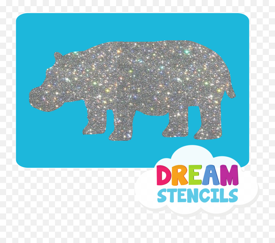 Hippopotamus Glitter Tattoo Stencil - Big Emoji,Hippopotamus Emoji