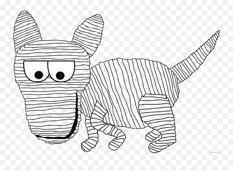 Cartoon Dog Coloring Pages Cartoon Mummy Dog Zwecld Clipart - Mummy Cartoon Ancient Egypt Emoji,Mummy Emoji