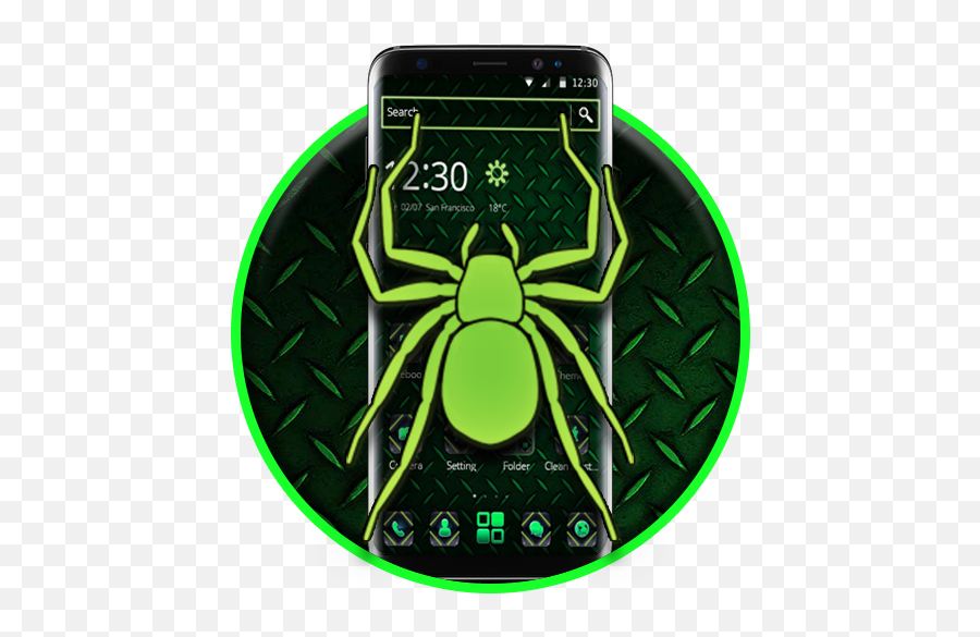 Neon Green Spider 2d Theme - Smartphone Emoji,Spider Emojis