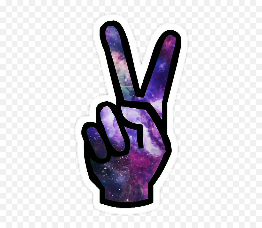 Dedos Amorypaz Universo Emoji Sticker - Peace Sign With Galaxy,Emoji Dedos