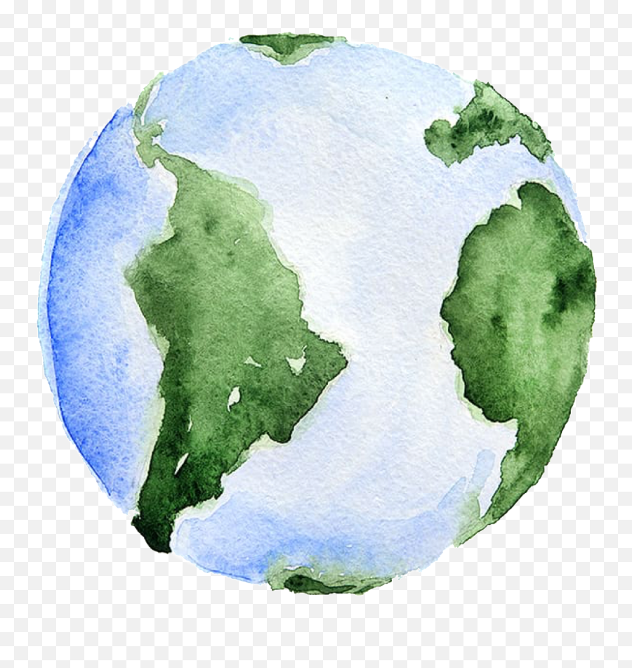 Earth - Watercolour Earth Emoji,How To Make A Rolling Tumbleweed Emoticon