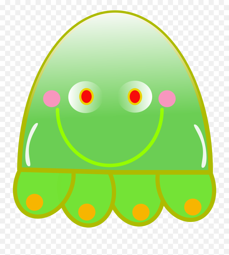 Cartoon Green Jellyfish - Dibujo Medusa Melena De Leon Emoji,Jellyfish Text Emoticon